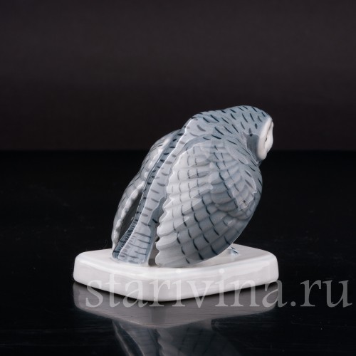 Фигурка птицы из фарфора Сова, миниатюра, Metzler & Ortloff, Германия, 1890-45 гг.