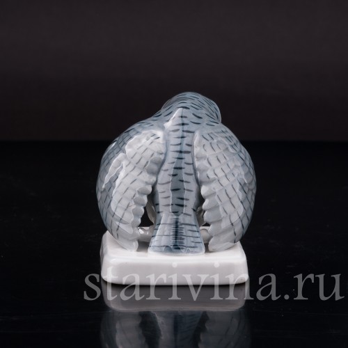 Фигурка птицы из фарфора Сова, миниатюра, Metzler & Ortloff, Германия, 1890-45 гг.
