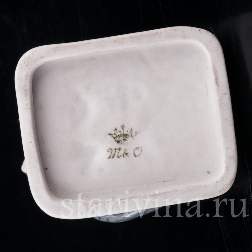 Фигурка птицы из фарфора Сова, миниатюра, Metzler & Ortloff, Германия, 1890-45 гг.