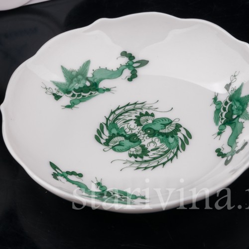 Кофейная пара Зеленый дракон, Meissen, Германия, вт. пол. 20 в.