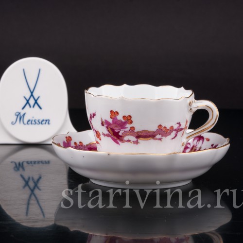 Кофейная пара Розовый дракон, Meissen, Германия, 1925-1949 гг.
