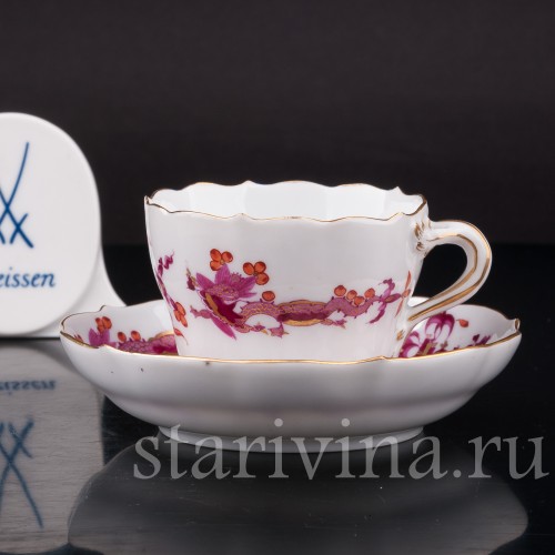Кофейная пара Розовый дракон, Meissen, Германия, 1925-1949 гг.