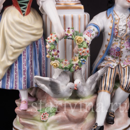 Фарфоровая композиция Влюбленная пара, Royal Wien, Австрия, нач. 20 в.