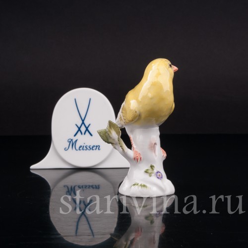 Фигурка птицы из фарфора Канарейка, Meissen, Германия, 1934-47 гг.