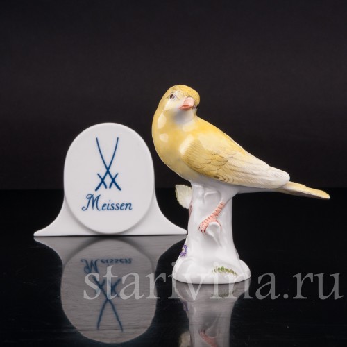 Фигурка птицы из фарфора Канарейка, Meissen, Германия, 1934-47 гг.