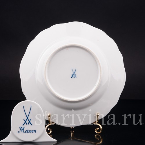 Пирожковая тарелка Красный дракон, Meissen, Германия, 1940-50 гг.