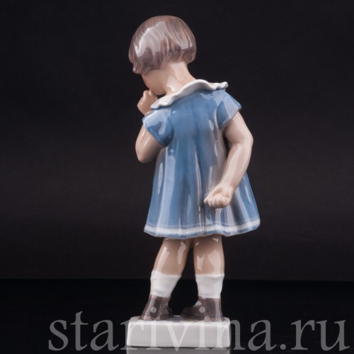 Фарфоровая статуэтка Девочка с пальцем во рту, Dahl Jensen, Дания, 1920-80 гг.