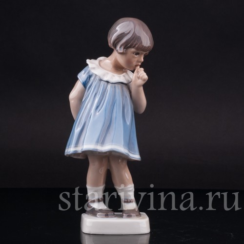 Фарфоровая статуэтка Девочка с пальцем во рту, Dahl Jensen, Дания, 1920-80 гг.