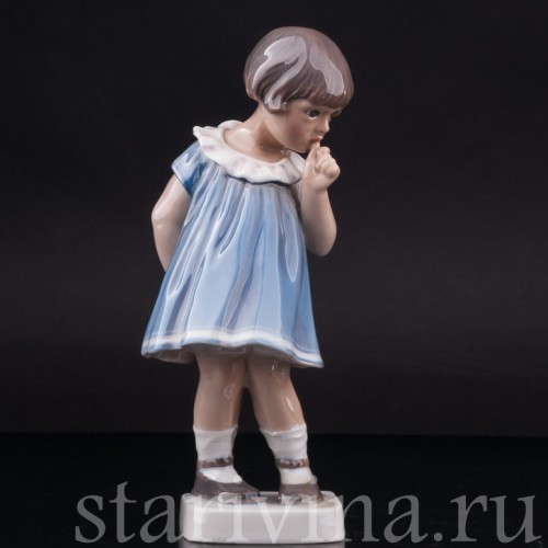 Фарфоровая статуэтка Девочка с пальцем во рту, Dahl Jensen, Дания, 1920-80 гг.