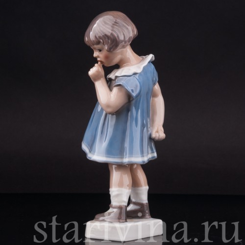 Фарфоровая статуэтка Девочка с пальцем во рту, Dahl Jensen, Дания, 1920-80 гг.