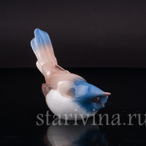 Фигурка птицы из фарфора Синица-оптимист, Bing & Grondahl, Дания, 1983-84 гг.
