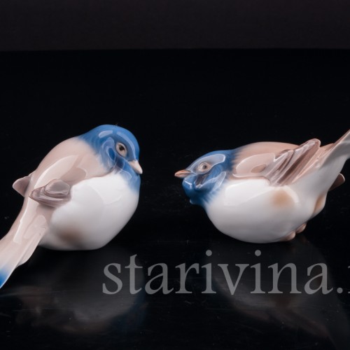 Фигурка птицы из фарфора Синица-оптимист, Bing & Grondahl, Дания, 1983-84 гг.