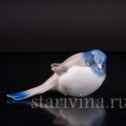 Фигурка птицы из фарфора Синица-пессимист, Bing & Grondahl, Дания, 1948-52 гг.