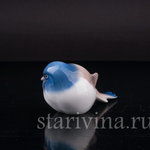 Фигурка птицы из фарфора Синица-пессимист, Bing & Grondahl, Дания, 1948-52 гг.