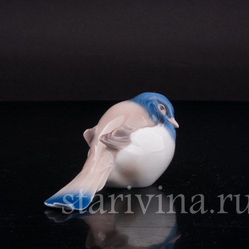 Фигурка птицы из фарфора Синица-пессимист, Bing & Grondahl, Дания, 1948-52 гг.