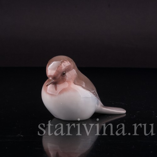 Фигурка птицы из фарфора Малиновка, Bing & Grondahl, Дания, 1983-84 гг.