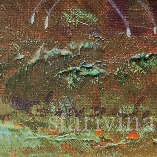 Картина маслом на холсте Под сенью деревьев, Франция, сер. 20 в.