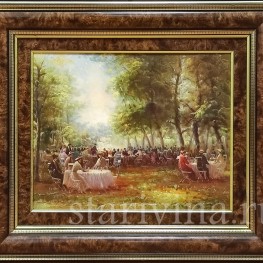 Картина маслом на холсте Под сенью деревьев, Франция, сер. 20 в.