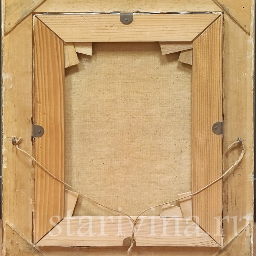 Картина маслом на холсте Натюрморт с бокалом, персиком и виноградом, Германия, сер. 20 в.