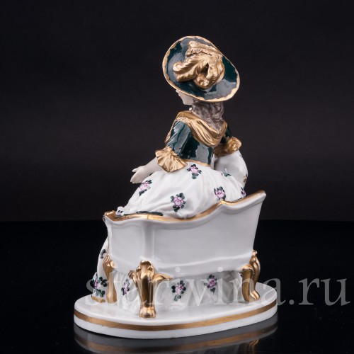 Фарфоровая статуэтка Дама в шляпе с лютней, Ernst Bohne Sohne, Германия, нач. 20 в.