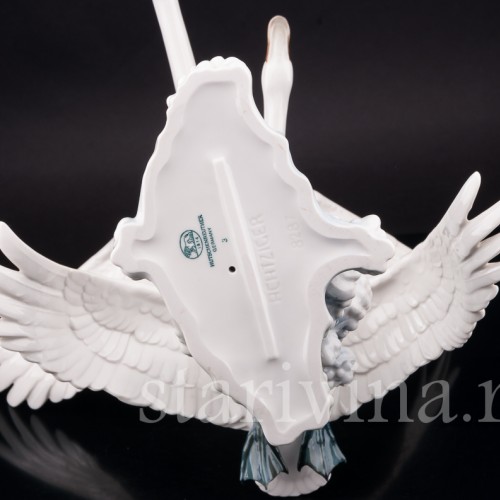 Фарфоровая статуэтка птиц Летящие лебеди, Hutschenreuther, Германия, 1970 гг.