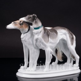 Статуэтка собак из фарфора Две борзые, Karl Ens, Германия, 1920-30 гг.