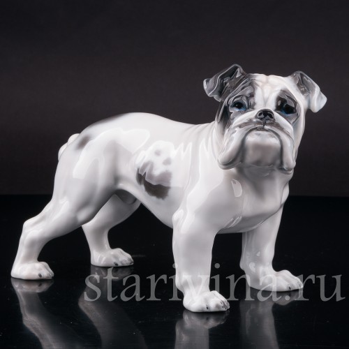 Фарфоровая статуэтка собаки Английский бульдог, Rosenthal, Германия, 1950-60 гг.