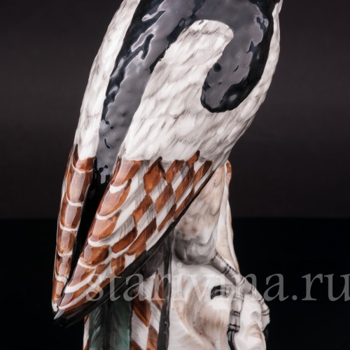 Фигурка птицы из фарфора Дятел на дереве, KPM, Германия, 1950-60 гг.