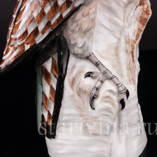 Фигурка птицы из фарфора Дятел на дереве, KPM, Германия, 1950-60 гг.