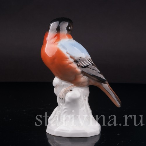 Фигурка птицы из фарфора Снегирь, Unterweissbach, Германия, 1958-76 гг.