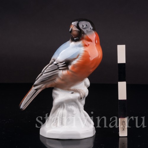 Фигурка птицы из фарфора Снегирь, Unterweissbach, Германия, 1958-76 гг.