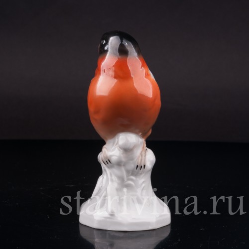 Фигурка птицы из фарфора Снегирь, Unterweissbach, Германия, 1958-76 гг.