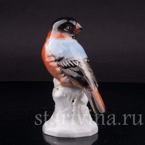 Фигурка птицы из фарфора Снегирь, Unterweissbach, Германия, 1958-76 гг.