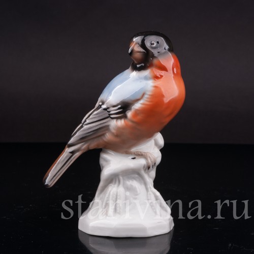 Фигурка птицы из фарфора Снегирь, Unterweissbach, Германия, 1958-76 гг.