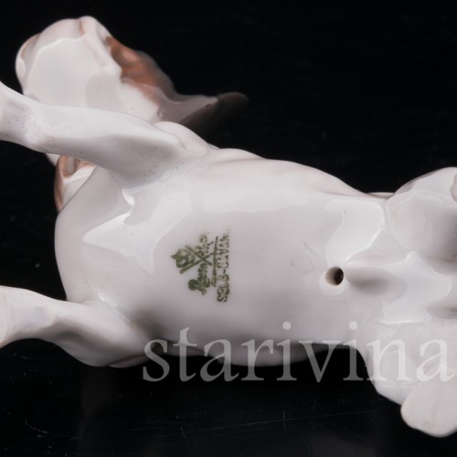 Фигурка собаки из фарфора Стоящий французский бульдог, Rosenthal, Германия, 1920-30 гг.