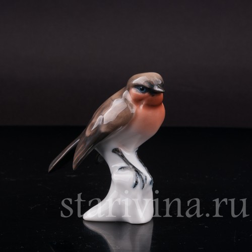 Фигурка птицы из фарфора Малиновка, Rosenthal, Германия, 1950е гг.
