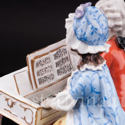 Фарфоровая композиция Игра в четыре руки, E. A. Muller, Германия, 1890-1927 гг.