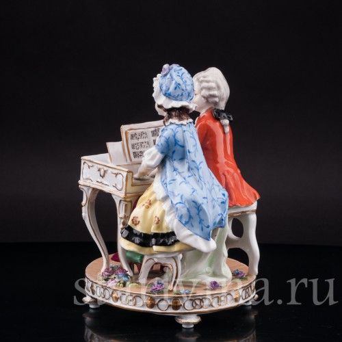 Фарфоровая композиция Игра в четыре руки, E. A. Muller, Германия, 1890-1927 гг.