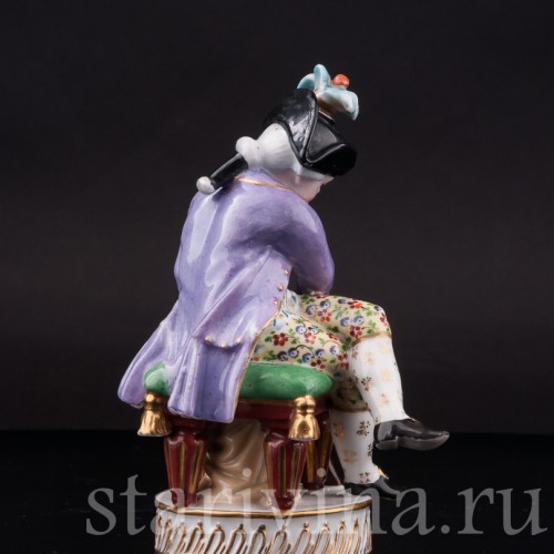 Фарфоровая статуэтка Охотник с собакой, Jacob Petit, Франция, перв. пол. 19 в.