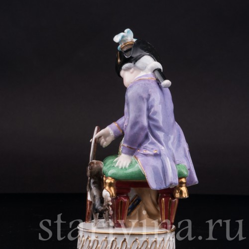 Фарфоровая статуэтка Охотник с собакой, Jacob Petit, Франция, перв. пол. 19 в.