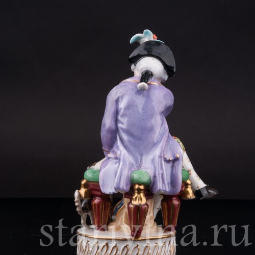 Фарфоровая статуэтка Охотник с собакой, Jacob Petit, Франция, перв. пол. 19 в.