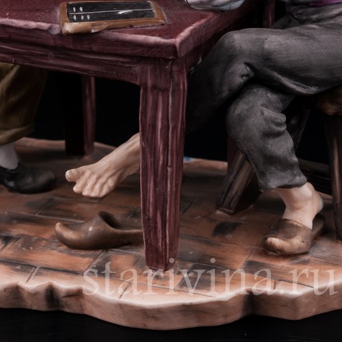 Фарфоровая композиция Игроки в карты, Capodimonte, Италия, сер. 20 в.