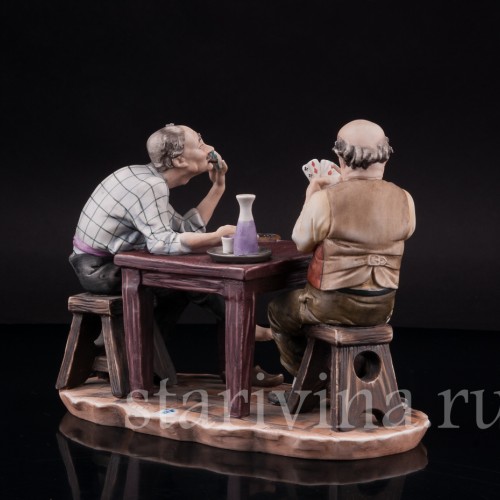 Фарфоровая композиция Игроки в карты, Capodimonte, Италия, сер. 20 в.