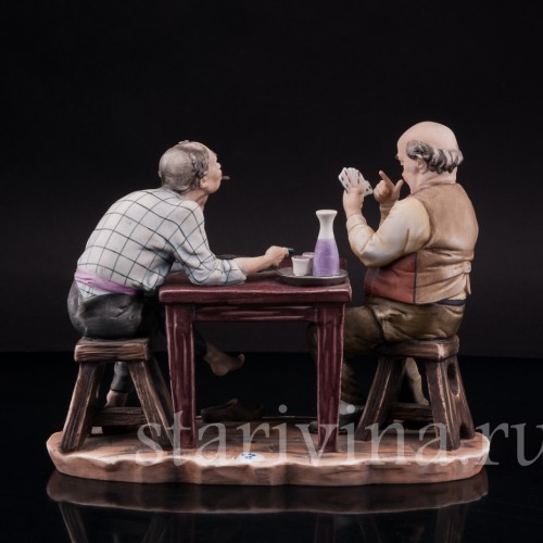 Фарфоровая композиция Игроки в карты, Capodimonte, Италия, сер. 20 в.