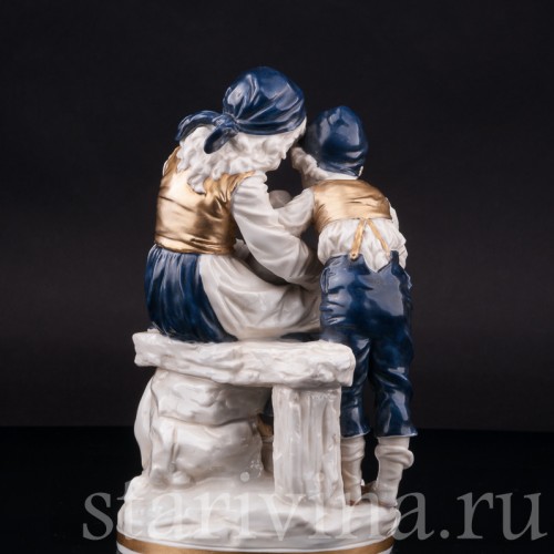 Фарфоровая статуэтка Дети со щенком, Ernst Bohne Sohne, Германия, нач. 20 века.