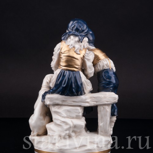 Фарфоровая статуэтка Дети со щенком, Ernst Bohne Sohne, Германия, нач. 20 века.