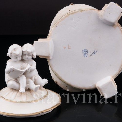 Фарфоровая шкатулка Малыши с книжкой, E. A. Muller, Германия, 1890-1927 гг.