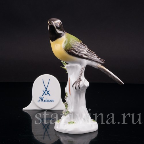 Статуэтка птицы из фарфора Синица, Meissen, Германия, 1974 г.