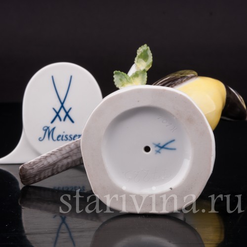 Статуэтка птицы из фарфора Синица, Meissen, Германия, 1974 г.