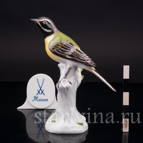 Статуэтка птицы из фарфора Синица, Meissen, Германия, 1974 г.